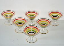 6 anciens verres service liqueur Art déco cristal fin multicolore Fiesta vintage