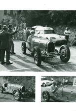 Document ancien voiture Bugatti 1983 recto verso issu du livre de Pierre Dumont