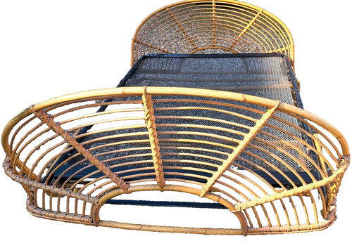 Lit rotin avec sommier fer - avec,