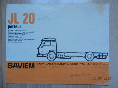 Catalogue camion saviem 20 - catalogue, jl