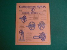 prospectus catalogue agricole : hache herbes meule moulin concasseur  HURTU 
