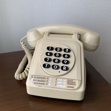 Ancien téléphone à touche SOCOTEL S63 Vintage beige