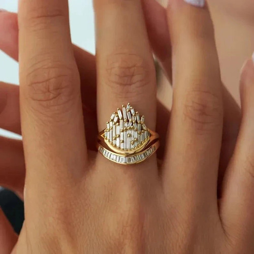Bague courbe jaune 14 - courbe, en