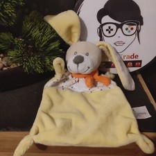 Doudou lapin plat jaune