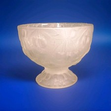 Grosse Coupe en verre Moulé pressé Art Deco décor cerises Joseph Inwald Barolac