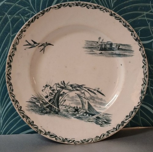 Assiette ancienne plate - , creil