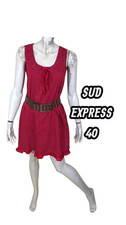 Sud Express Taille 40  Robe doublée sans manches rouge foncé