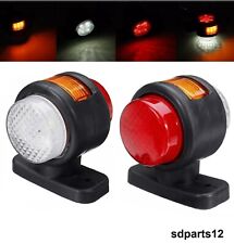 2 Feux de Gabarit Latéraux Rond 12V 24V LED Rouge Orange Blanc Camion Remorque