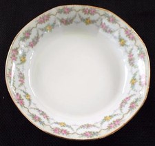 Ancien Jean Pouyat Limoges Porcelaine Fine Double Roses Festons POY407 5 " D
