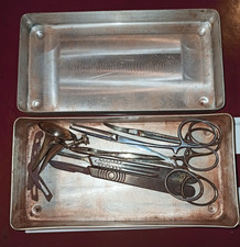 Matériel Médical année 50 BOX Boîte stérilisation en acier FRANCE