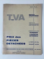 TVA 1968 Prix des pièces détachées Revue Technique Automobile ETAI/ 52 pages