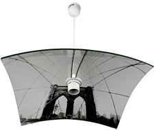 Suspension verre transparent bombé New York City Luminaire Lustre plafond