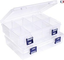 Lamondre 2 Pcs Boîte de Rangement Organisateurs avec 8 Grande Taille 