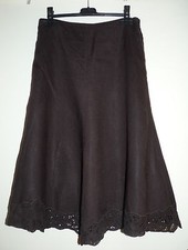 Jupe marron chocolat en lin