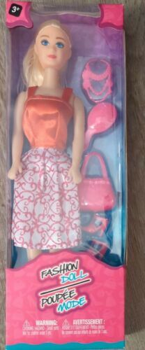Fashion doll with red dress - doll,