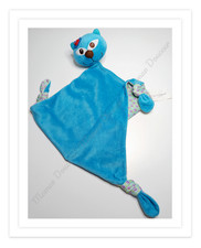 Doudou Chat Bleu Vert
