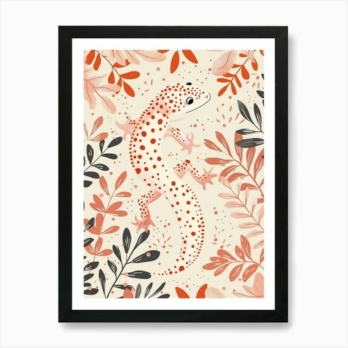 Coral tokay gecko abstract - coral,