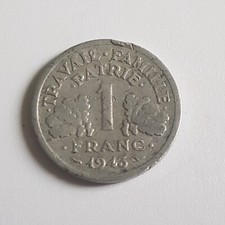 PIECE DE 1 Franc Etat Francais de 1943 BAZOR   en alu