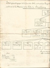 Strasbourg (67) Grand Tableau 1867 Généalogie Famille Otto.Beaux Tampons.