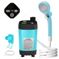 Pompe Douche Camping Portable 6000mAh Affichage Numérique Réglable Extérieur