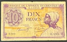 10 Francs AFRIQUE OCCIDENTALE FRANÇAISE (1895-1958) 1943 B TB