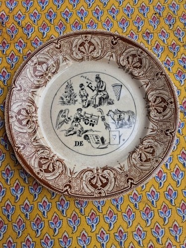 Ancienne assiette rebus - ancienne,