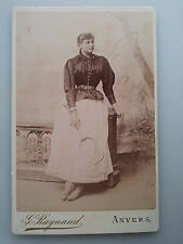 Originale Carte Cabinet 19ème - ACTRICE ? Femme avec raquette tennis (G Raynaud)