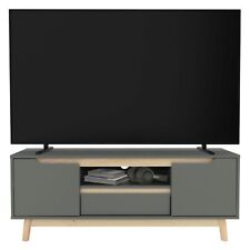 Armoire TV vert-naturel avec 2 portes 120x40x46 cm buffet table bas de salon