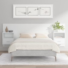 Tête de Lit avec Armoires Blanc Bois d'Ingénierie Murale Meuble Chambre vidaXL