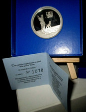Tintin - Ancien collector - Médaille en argent 925 - Le Temple du Soleil - 1993