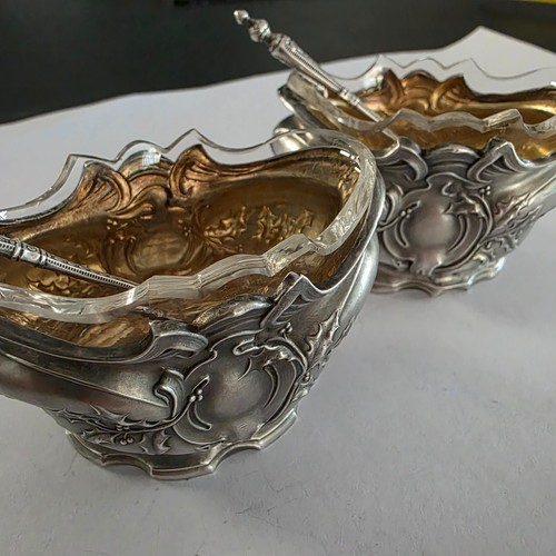 Paire salerons argent et - de, en
