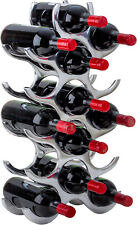 Casier à Vin Métal pour 15 Bouteilles Porte Porte Bouteille 57x30x12 cm Argenté