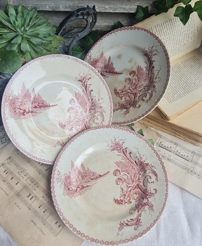 Anciennes assiettes plates - anciennes,