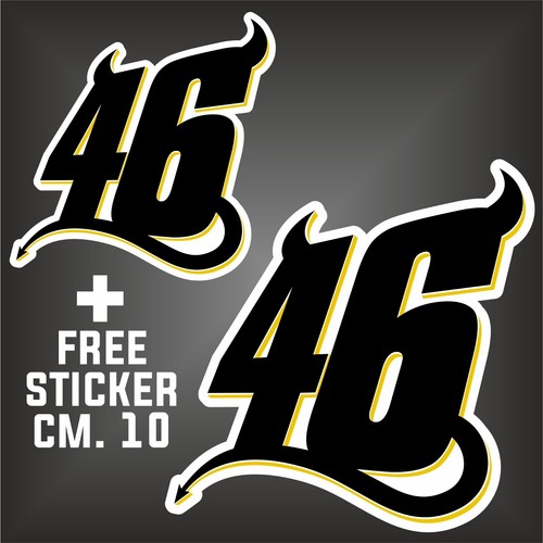 Autocollant num 46 - autocollant,