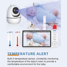 🍼 Moniteur Bébé EYE4U 5" avec Caméra PTZ – Sécurité Berceuses Surveillance Temp