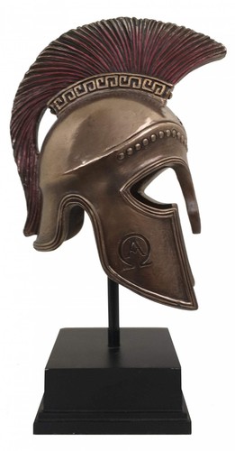 Statue résine bronze casque - bronze,