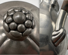 Service à café 3 pièces en étain et palissandre signé IBO