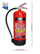 MBS FIRE 9kg Abc Poudre Extincteur En 3 A/B/C 55A 233B= 15LE Incl. Plaque