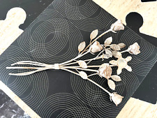 fleurs roses métal chemin de table décoration intérieur 37cm porte bougie