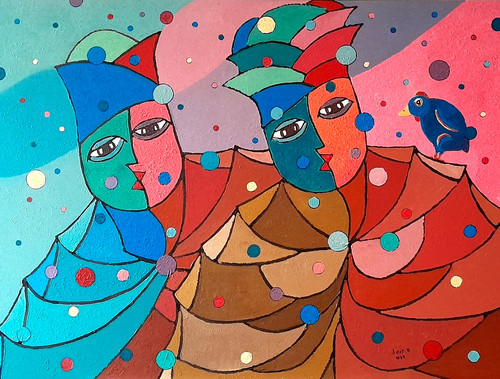Acrylique sur bois 2023 80 - acrylique,