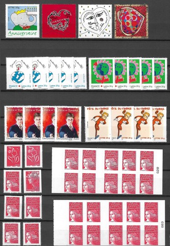 Lot timbres lettre - de,
