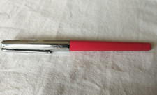 ancien vintage stylo plume Reynolds rouge, bouchon argenté