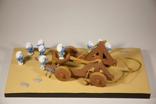 Figurine en résine Fariboles - La catapulte des schtroumpfs - Etat neuf !