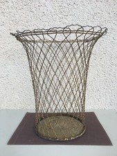 Ancienne corbeille à papier / En métal peint / Vintage / Années 60 / Déco