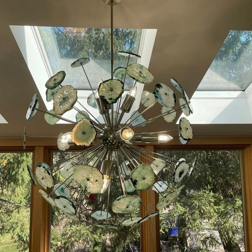 Lustre spoutnik laiton vert - lustre, en