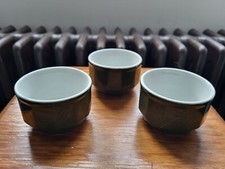 3 ramequins à pans - style Bistrot Parisien -  vert bouteille années 90