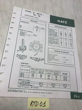 Fiche technique moteur diesel HATZ E ES 71 75 79 RTD édition 1972