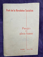 Guerre d'Algérie : Brochure clandestine du P.P.R.S. 1963 - FLN