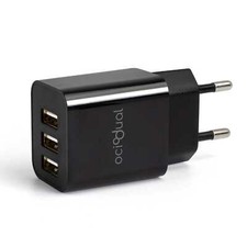 Chargeur EU pour Smartphone, 3 ports USB de 5v, 2,4A, 10W, Noir, ST590
