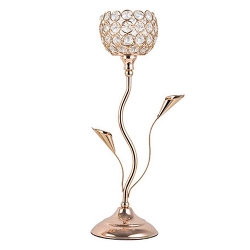 Bougeoir cristal doré - en,